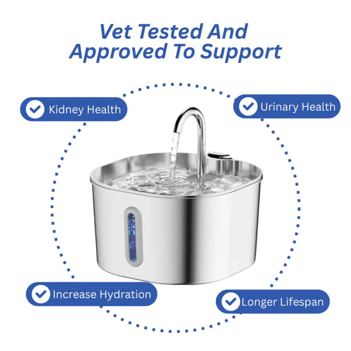 PalPaws™ Stainless Steel Water Fountain