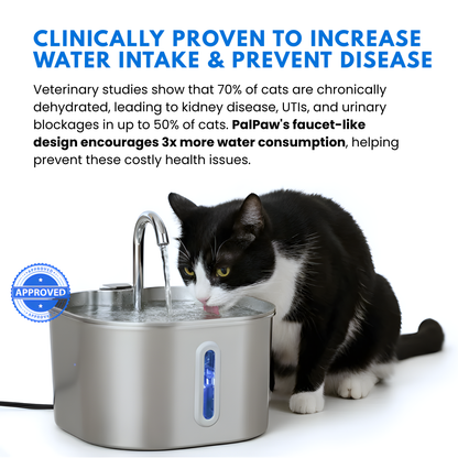 PalPaws™ Stainless Steel Water Fountain
